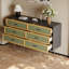 Commode 59 tiroirs 59,06 po Mid-Century vert sauge deux tons avec cadre en bois naturel et pieds noir mat