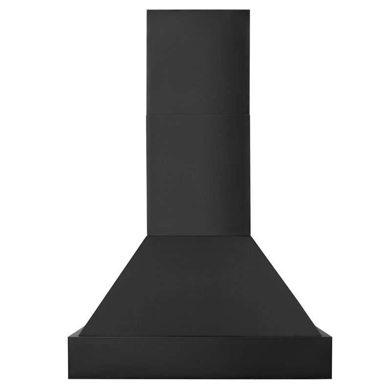 30" Black Stainless Steel Convertible Wall Mount Range Hood