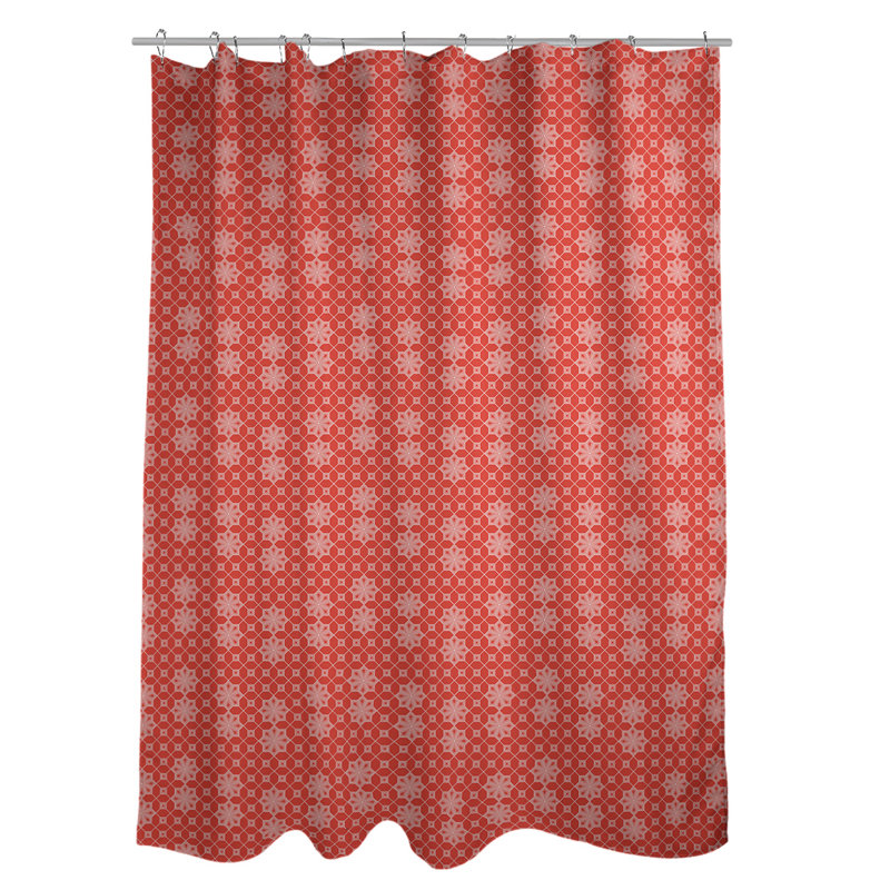 Rideau de douche simple en treillis Classic, Rouge