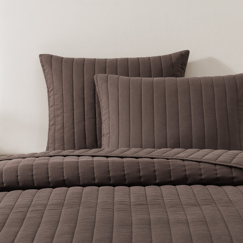 Standard Cotton-European Linen Quilt Set, Moon, Queen Quilt + 2 Standard Shams