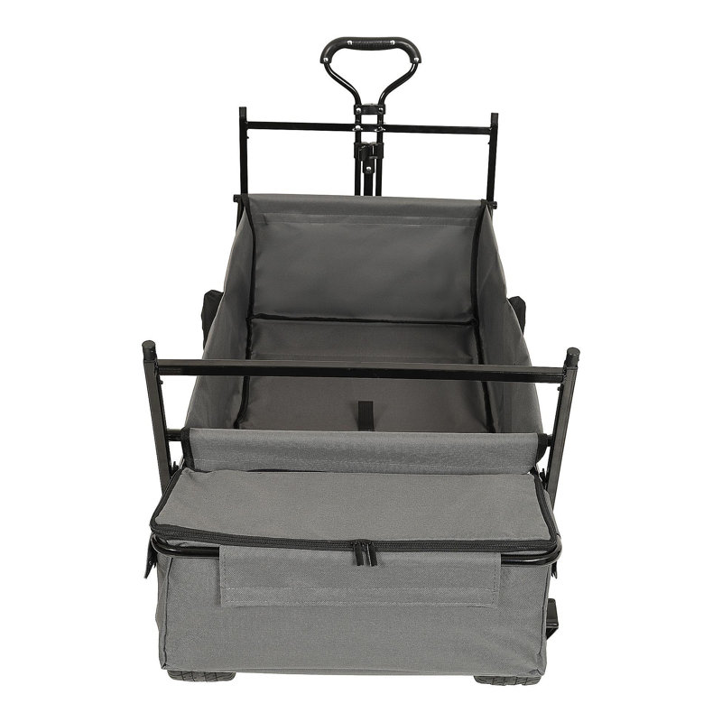 Chariot pliable de 480 lb avec auvent, poussette de chariot avec roues tout-terrain de 7 po, chariot pliable léger, grande capacité pour le camping, le magasinage, les sports et le jardin, noir avec moustiquaire