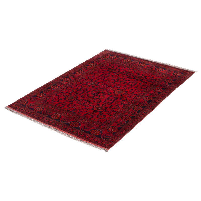 Tapis unique en laine noué à la main 5 pi x 6 pi 4 po nouvel âge Daisylynn