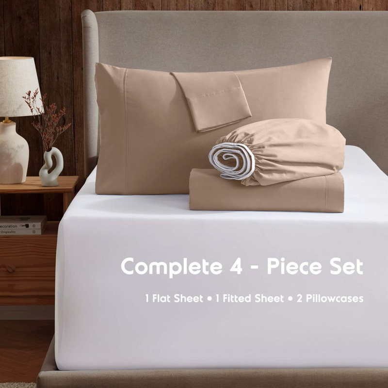Ensemble de draps doux et respirant Hotel Collection, Taupe, sable, Grand lit court pour véhicule récréatif