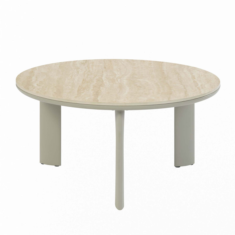 Ingram Ceramic Top & Light Gray Finish Coffee Table