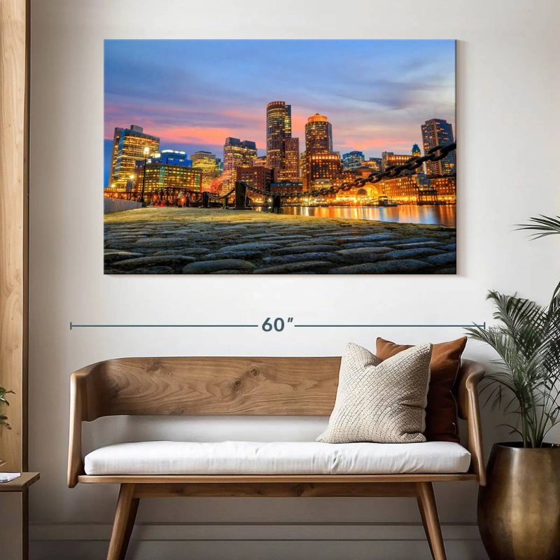 Lumières du port de Boston, H 34 po x l 51 po