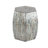 Alissa Mother of Pearl Shell Handmade Shell Mosaic Hexagon Side End Gray Accent Table with Brown Accents