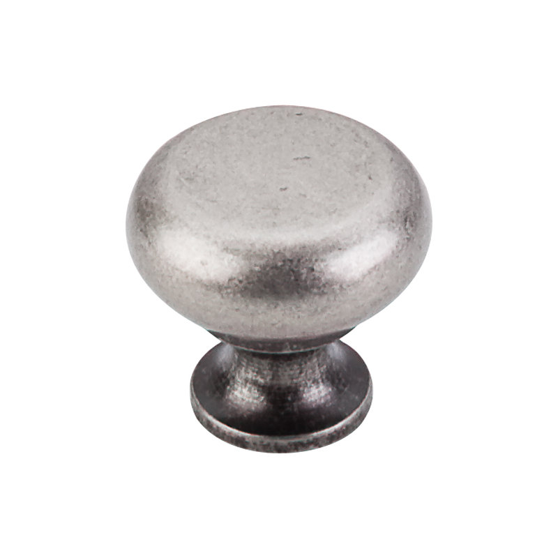 Flat Faced 1 1/4" Diameter Round Knob, Pewter Antique