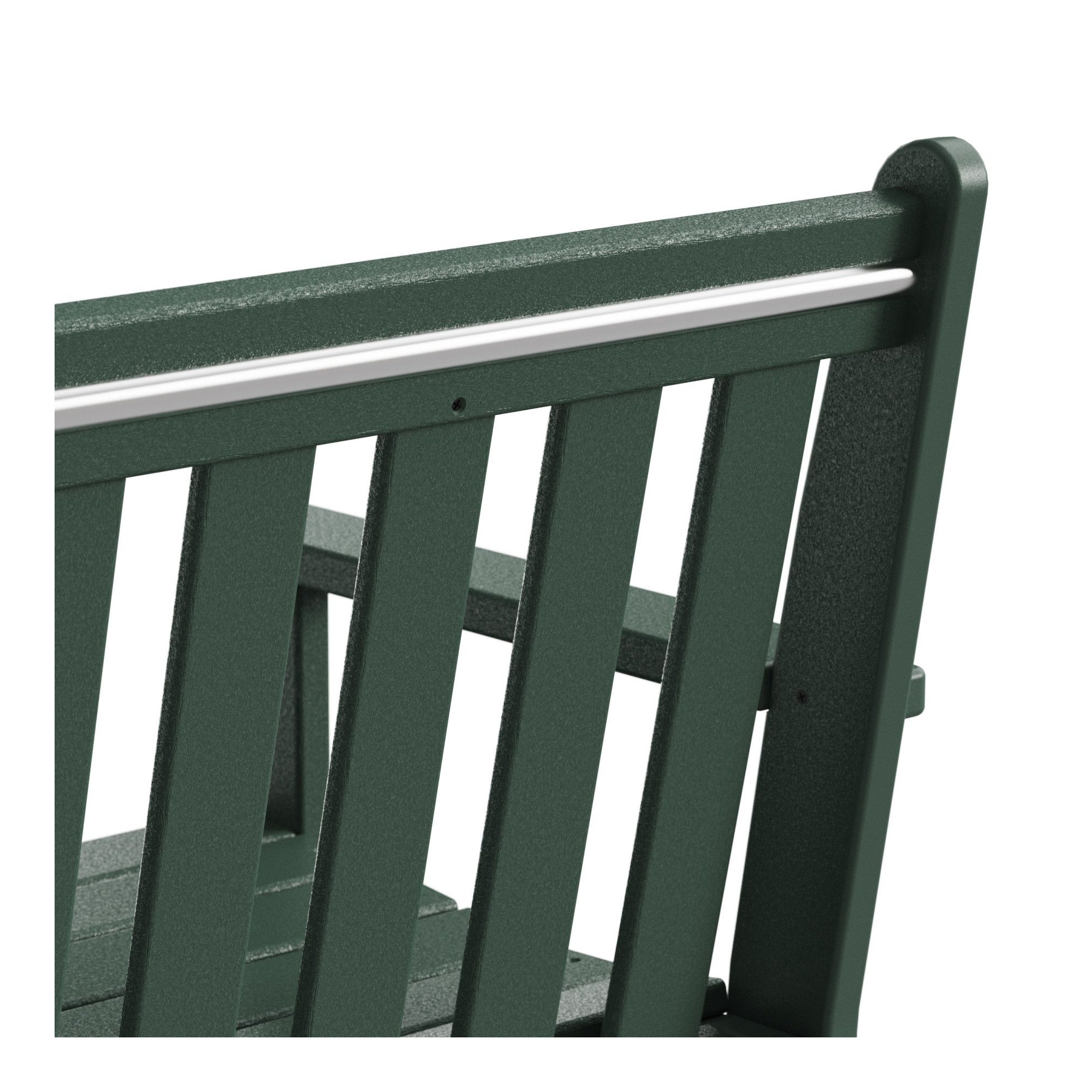 POLYWOOD Vineyard Patio Bench, Green, 35.25" H x 60" W x 24" D