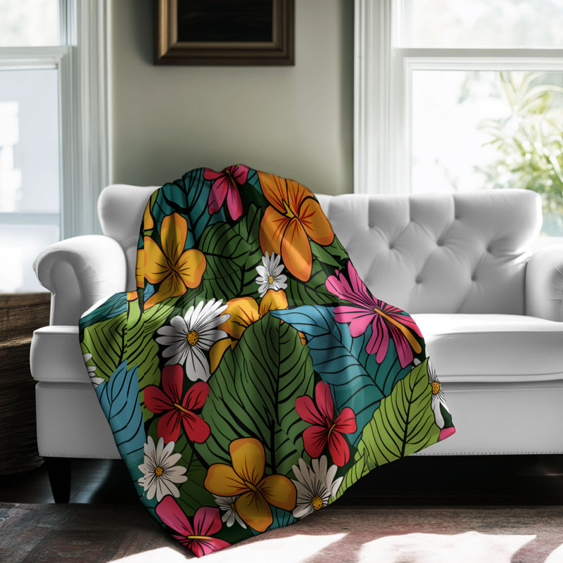 Nature's Spring Jungle Bouquet - 1 pièce Sherpa Premium, Lit simple