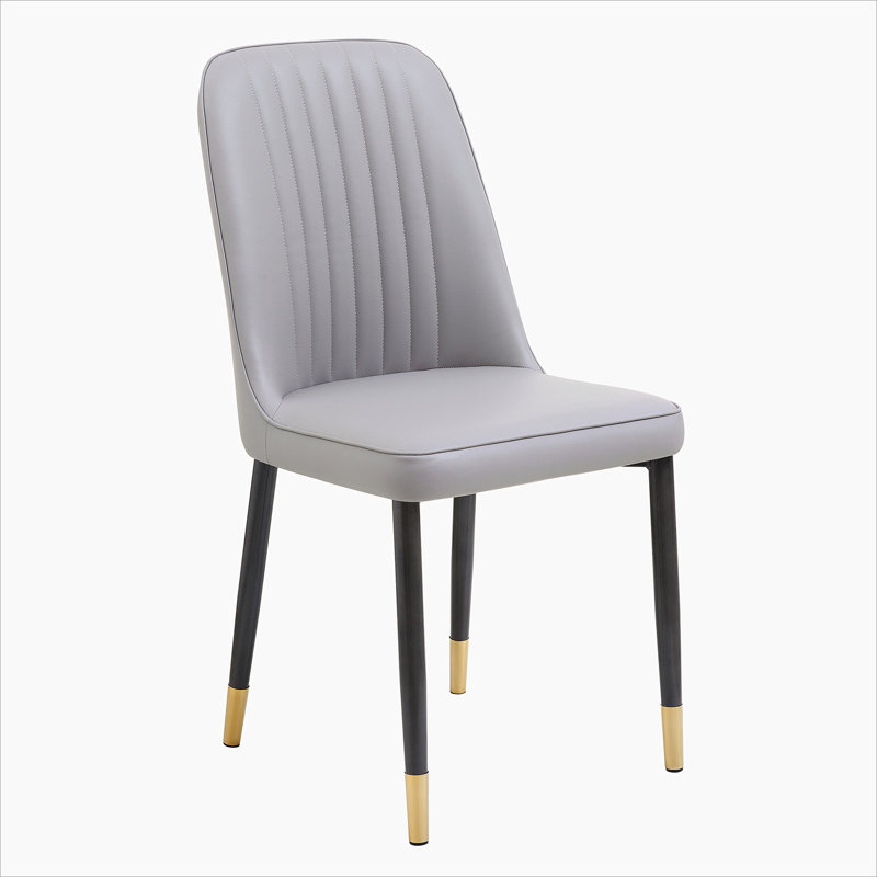 Ensemble de 2 chaises de salle à manger grises avec coussins épais: chaises de cuisine modernes pour la salle à manger, la cuisine, le salon et le restaurant