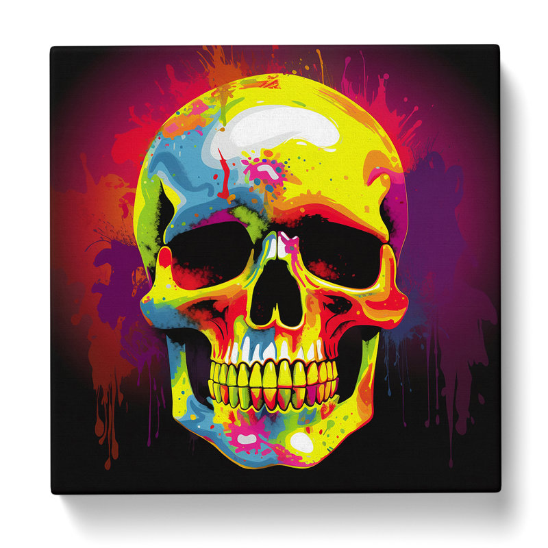 Skull Pop No.1 - No Frame Print, 35cm H x 35cm W x 3cm D