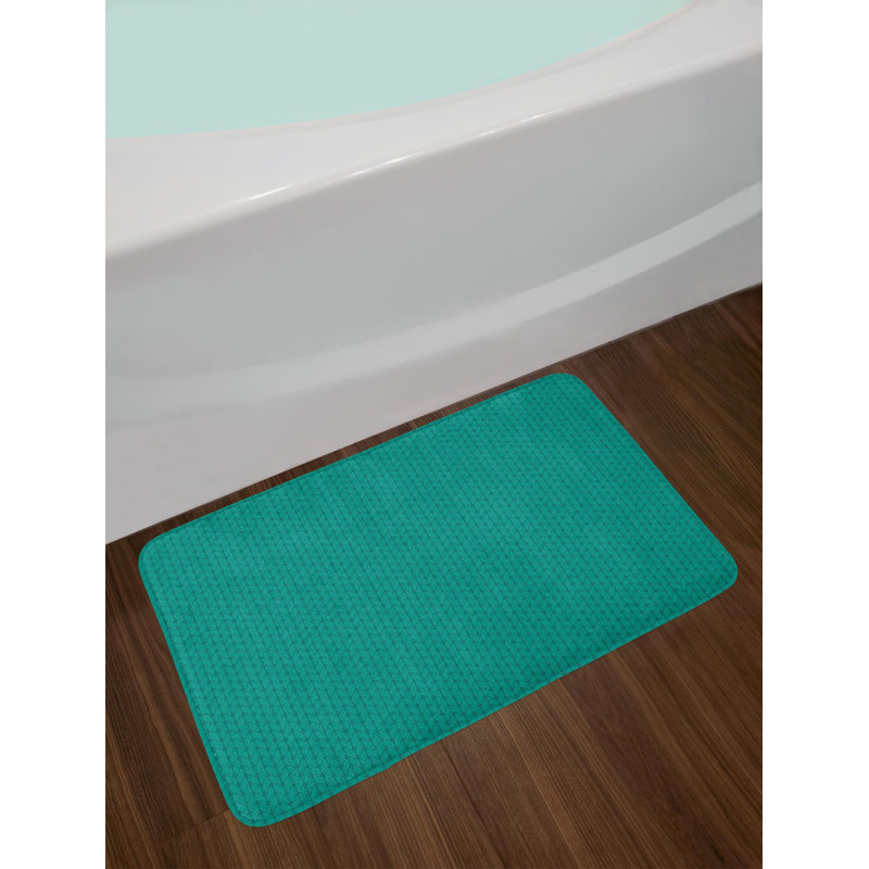 Tapis de bain tricoté bleu sarcelle