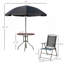 Ensemble de salle à manger de patio 6 pièces pour 4 personnes avec parasol, table d'extérieur et chaises avec 4 chaises pliantes et table ronde en verre pour le jardin, la cour et la piscine