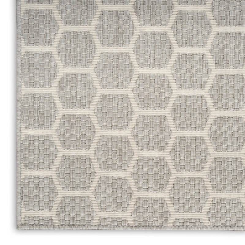 Tapis intérieur / extérieur géométrique Kowtko , Tapis de couloir 2 pi 2 po x 10 pi