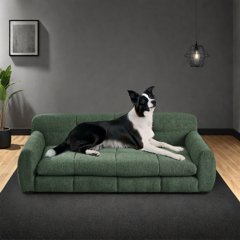 Elevated Durable Dog Sofa Bed for Oversized Pets, Green