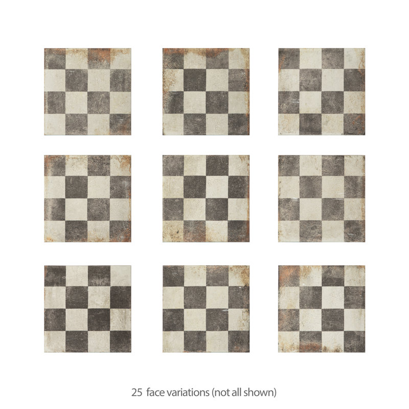 D'Anticatto 9" x 9" Porcelain Vintage Wall & Floor Tile