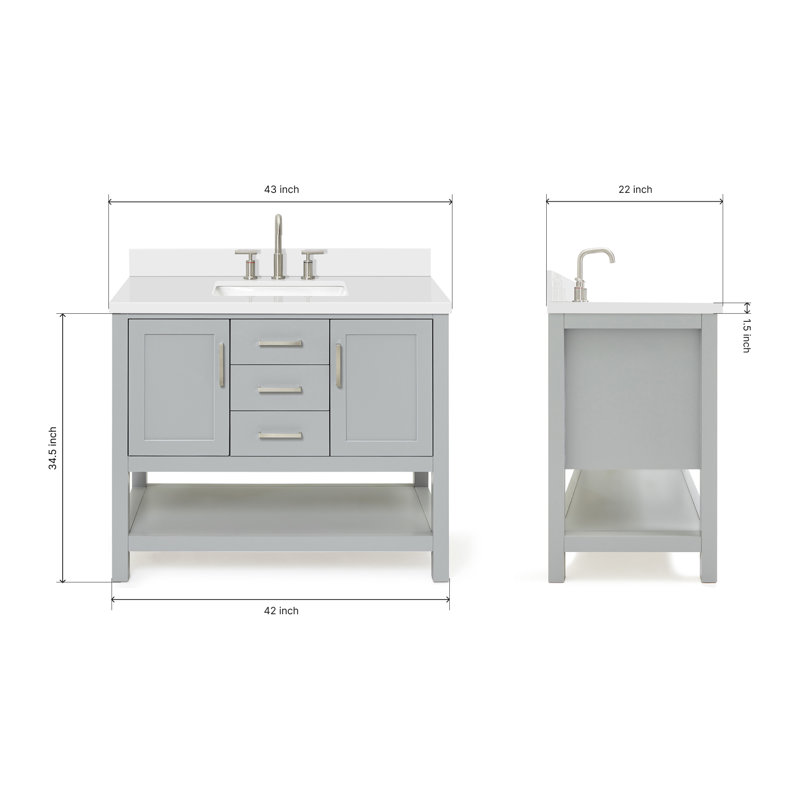 Bayhill 43'' W Single Vanity, Gray