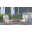 Chaises en osier Morgan, empilables, sans assemblage, structure en acier thermolaqué - 4 pièces-42186685