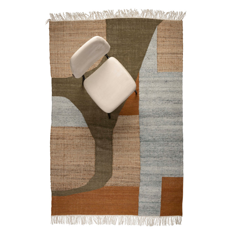 Pavilion Abstract Area Rug in Brown, Rectangle 5' x 7'5"