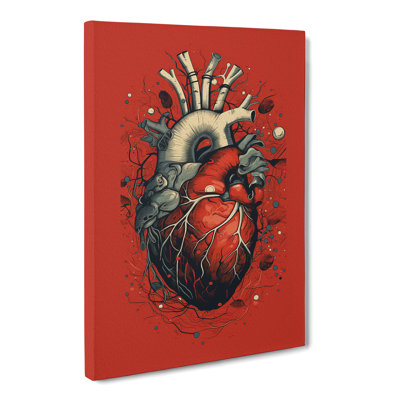 Anatomical Heart Constructivism - Wrapped Canvas
