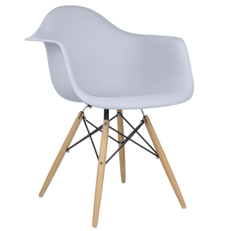 Cardone Arm Chair, Light Gray/Natural