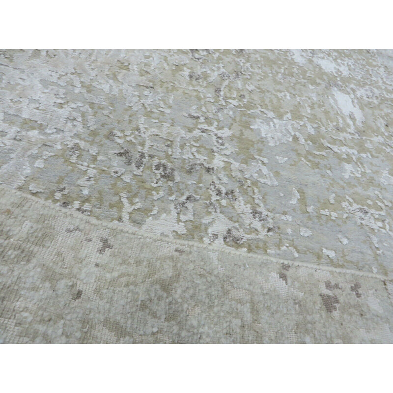 Tapis ivoire noué à la main de conception unique 4 pi x 5 pi 11 po Ianis