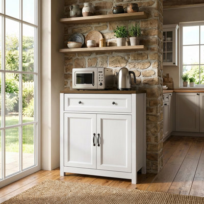 32'' Kitchen Storage Island with Drawer and Adjustable Shelf
