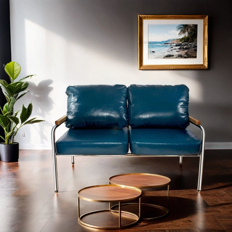 Causeuse glamour Samyak, Bleu