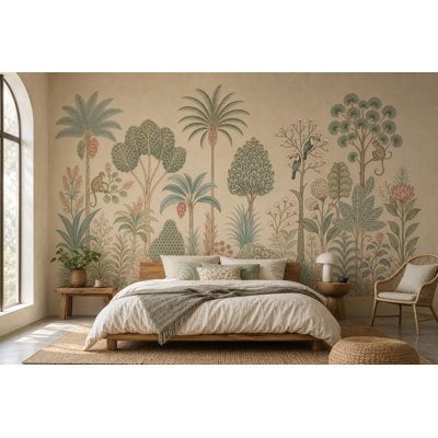 Papier peint paysage tropical tropical, décoration de palmiers botaniques amovibles