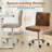 Dark Brown Armless Ergonomic Adjustable Swivel Office Chair with Wheels – Modern Rolling Computer Desk Chair, Comfortable Task Chair for Home Office, Study, or Vanity-4687796