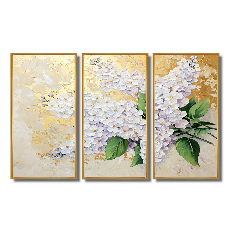 Ensemble de salon Lilacs Spring Harmony I - Lilas, Reproduction avec cadre flottant, H 40 po x l 60 po, Doré