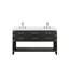 Meuble-lavabo double avec comptoir en quartz