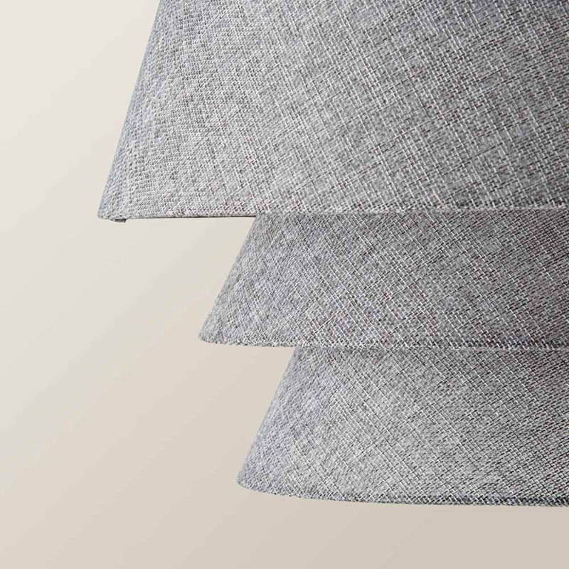 Malachi 33cm H Linen Blend Drum Pendant Shade ( Slip-On ), Gray