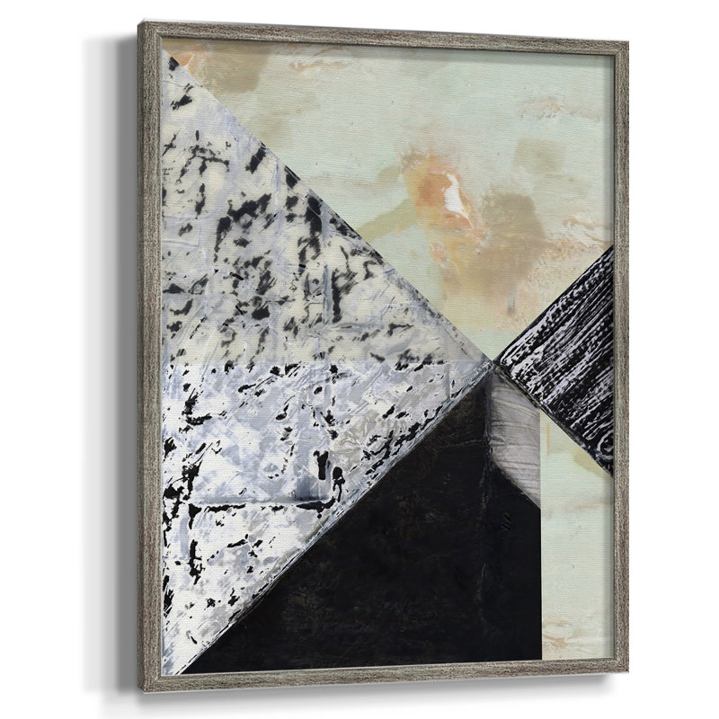 «Tiles & Texture Abstract Angles I», reproduction encadrée - bois massif, H 11 po x l 9 po