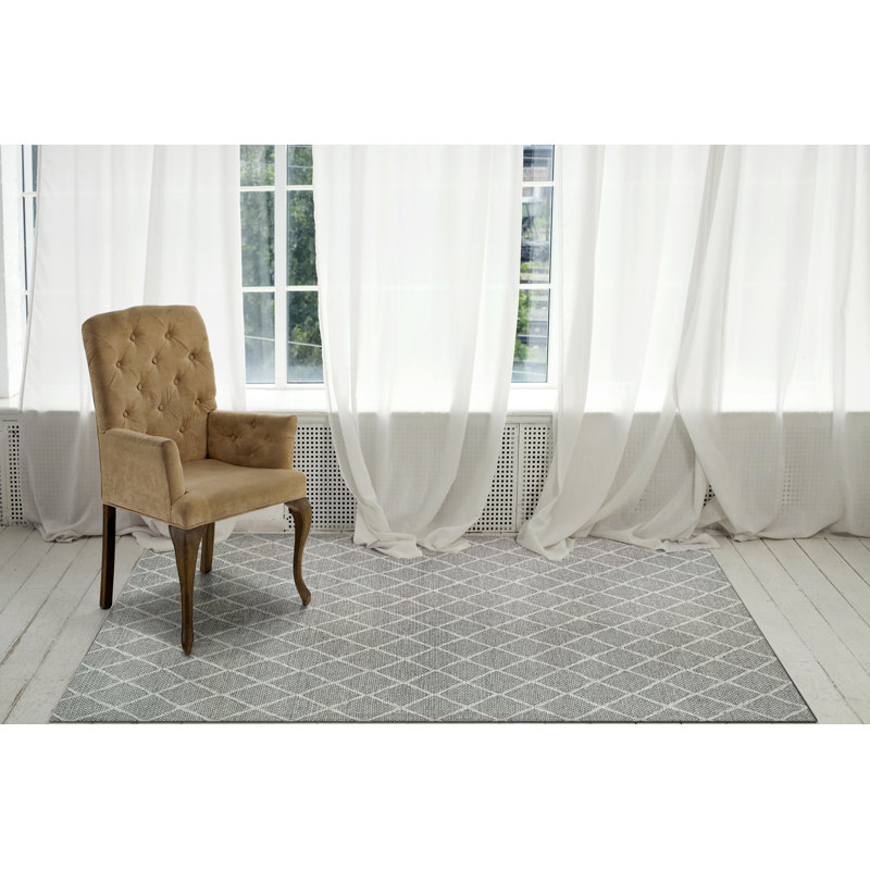 Tapis gris tissé à la main Sharice, Rectangle 8 pi x 10 pi