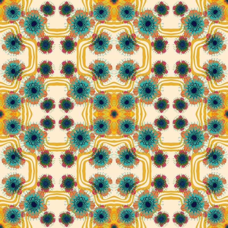 «Sansa Sewzinski Banksia Floral Motif» par Sarah Constantino - impression sur toile tendue, H 36 po x l 36 po