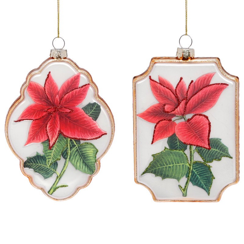 Ornement encadré poinsettia, 12 à 6 pouces
