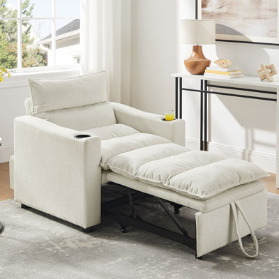 Fauteuil convertible en velours