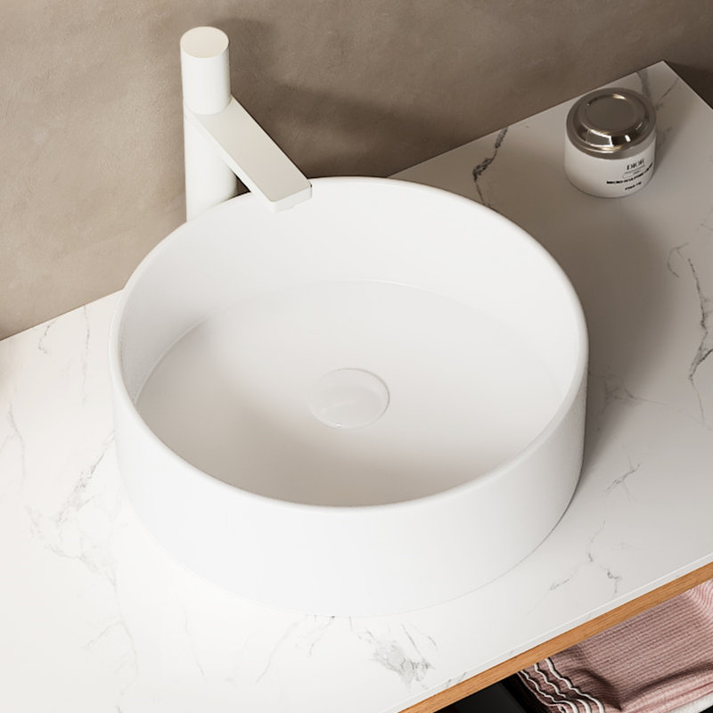 Lavabo de salle de bain en céramique 14 po - blanc, et polyvalent, lavabo blanc, sélection élégante