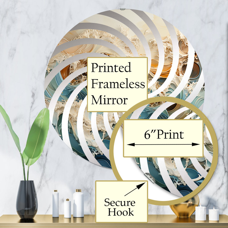 Miroir décoratif sans cadre, 31,4 po x 31,4 po