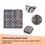 Carreaux de terrasse en bois d'acacia emboîtables 12 po x 12 po (30 pièces) - Motif damier gris
