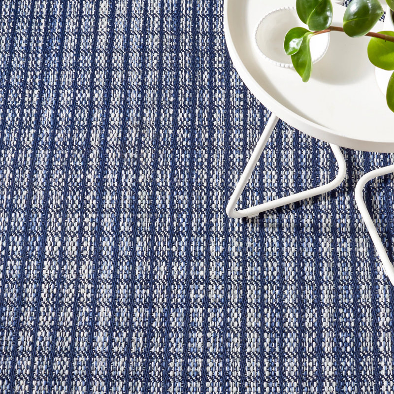 Coco Blue Handwoven Indoor/Outdoor Rug, Rectangle 7'6" x 9'6"
