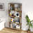 4-Tier Industrial Bookcase, Rustic Wood And Metal Frame, Asymmetrical Shelf Design, Display Storage Shelf