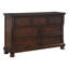 Commode classique transitionnelle à 7 tiroirs avec placage de bouleau brun et placage de bouleau caché