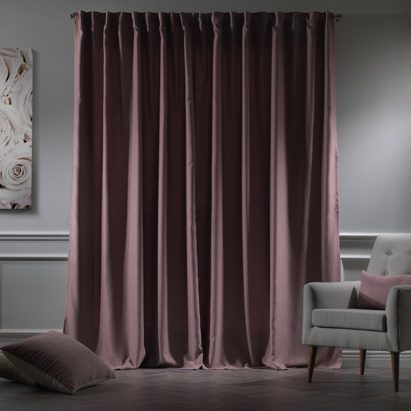 Decorative Room Darkening Curtain Panels, Rose Pink, 52'' W x 120'' L