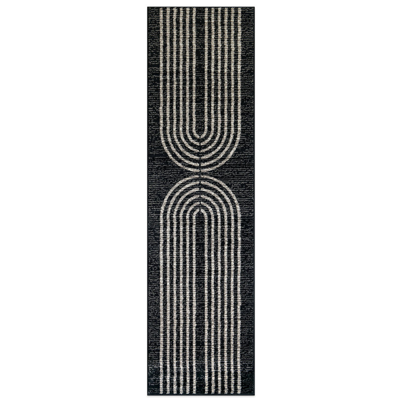 Tapis contemporain à arche contemporaine, Tapis de couloir 2 pi 2 po x 8 pi