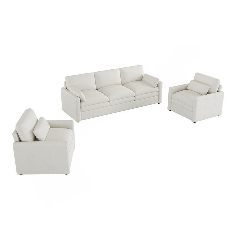 Ensemble de canapé surdimensionné rembourré en forme de nuage avec coussins doubles et confort moelleux pour les salons modernes.
