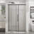 6Mm Tempered Glass Semi- Modern Shower Door, Matte Black Stainless Steel Hardware, Adjustable Width, Reversible Left Or Right, Splash Seal, Quiet Slide For Bathroom 48" W X 72" H 1/4"  6Mm  Thick