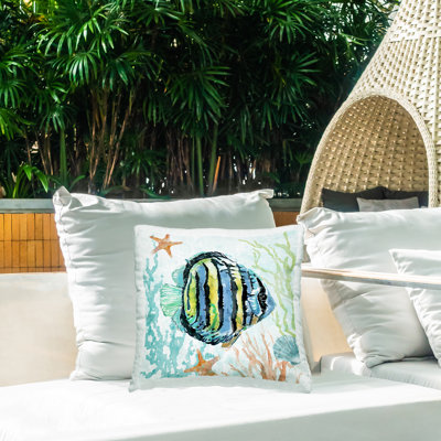 Coussin d'extérieur à imprimé tropical Tropical