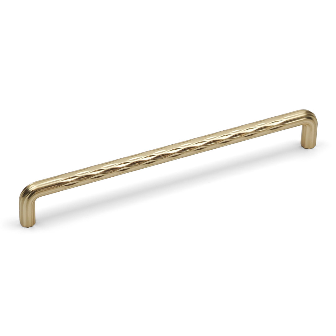 Brushed Brass Textured D-Bar Handles